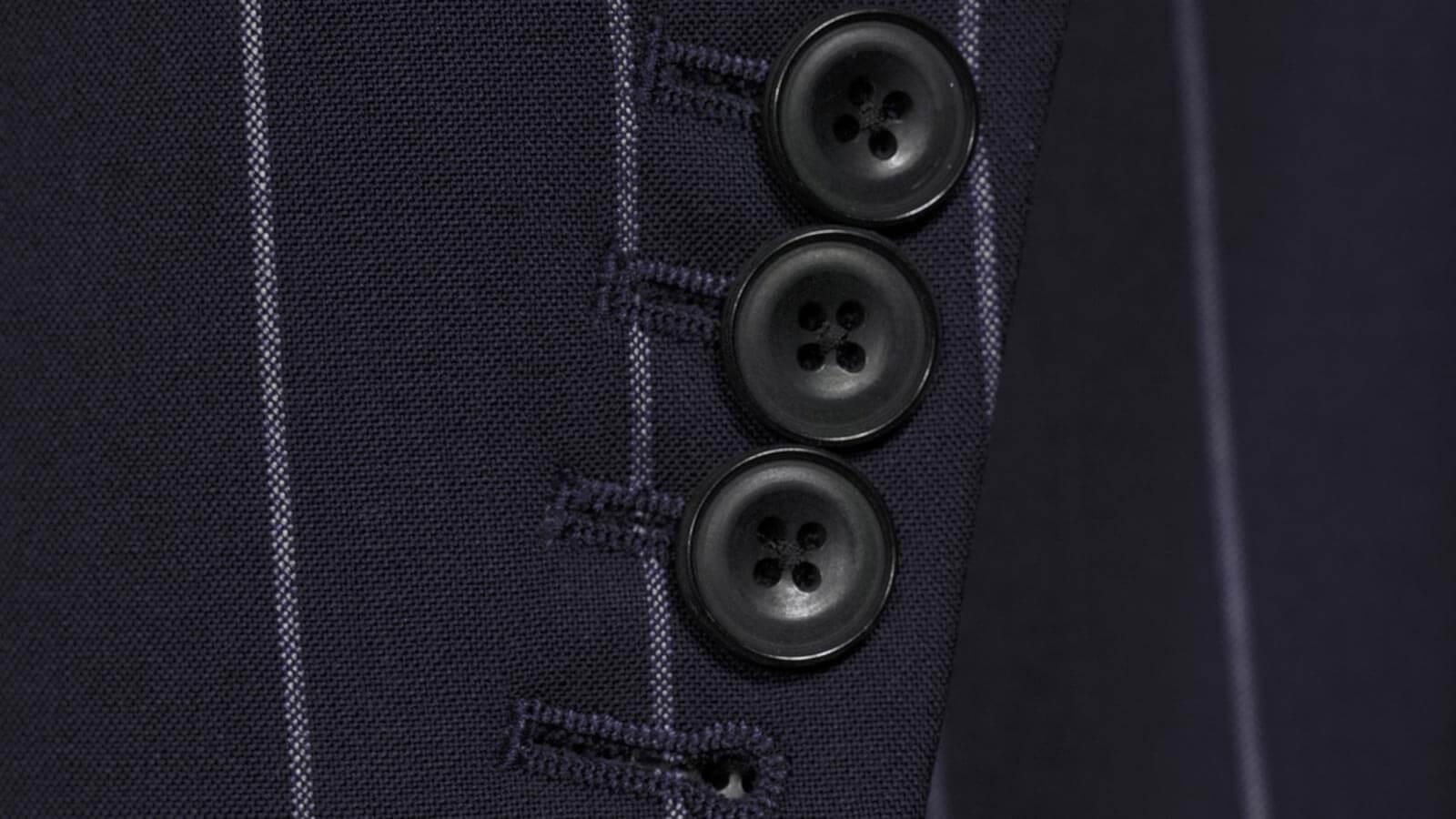 Deep Blue Wide Stripe Suit - slider image 2