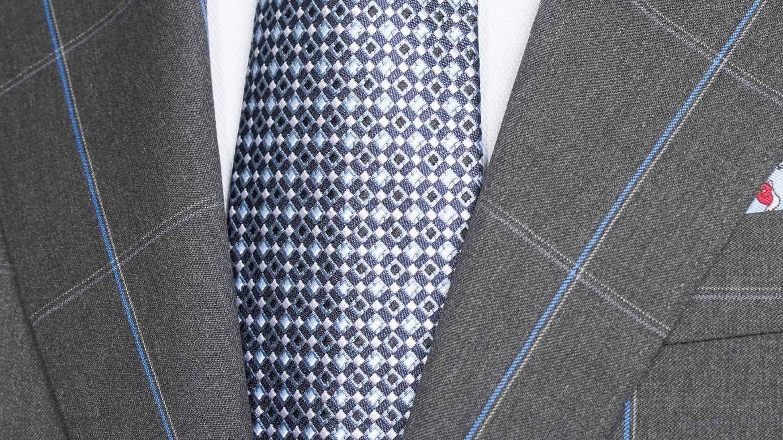 Blue Check Charcoal Suit - slider image 1