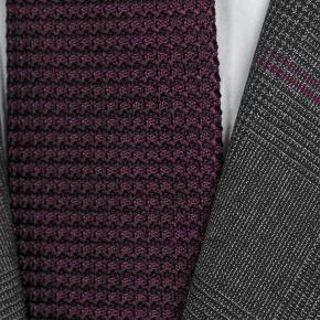 Tropical Rustic Charcoal Plaid with Purple Overcheck Suit - thumbnail image 1