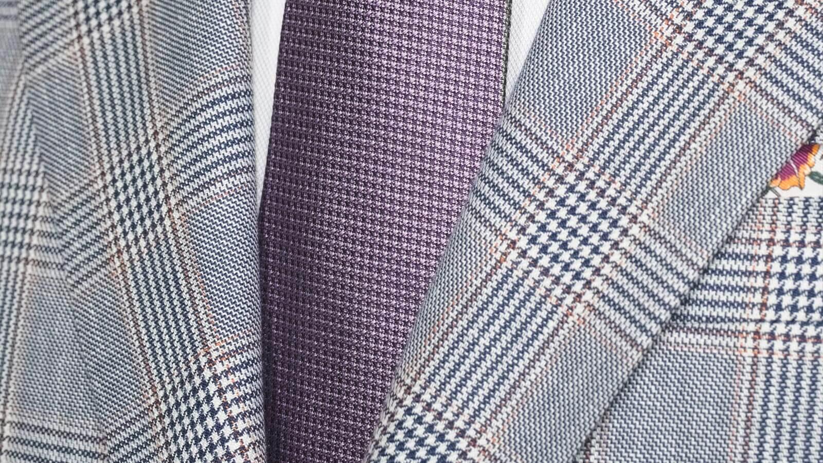 Light Blue Plaid Linen-Cotton Blazer - slider image 1