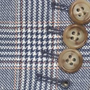 Light Blue Plaid Linen-Cotton Blazer - thumbnail image 2