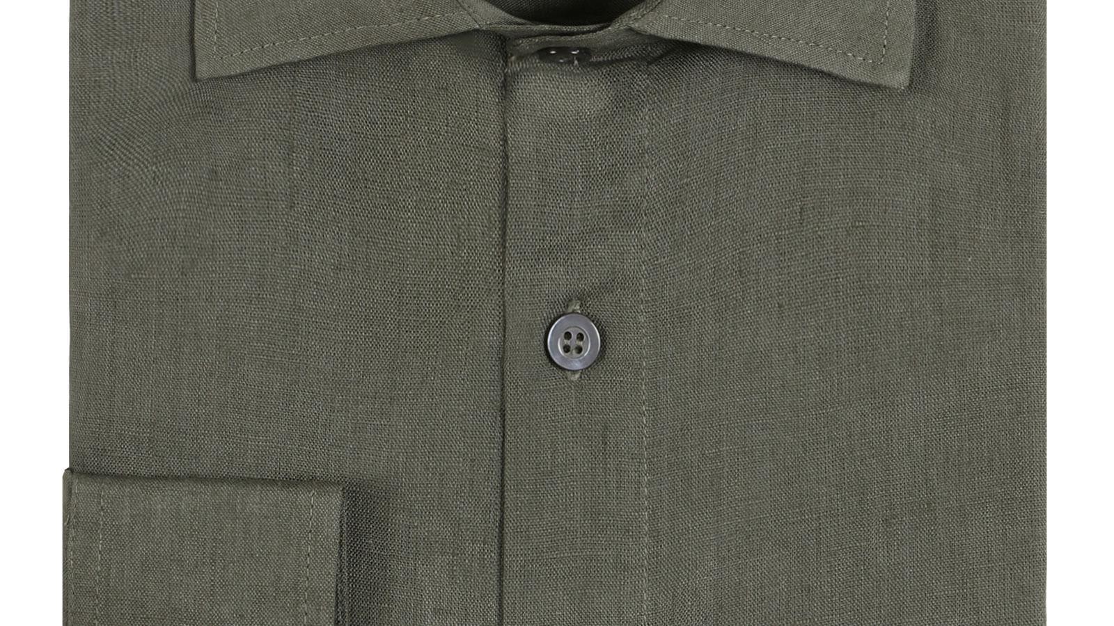 Forest Green Linen Shirt - slider image 2