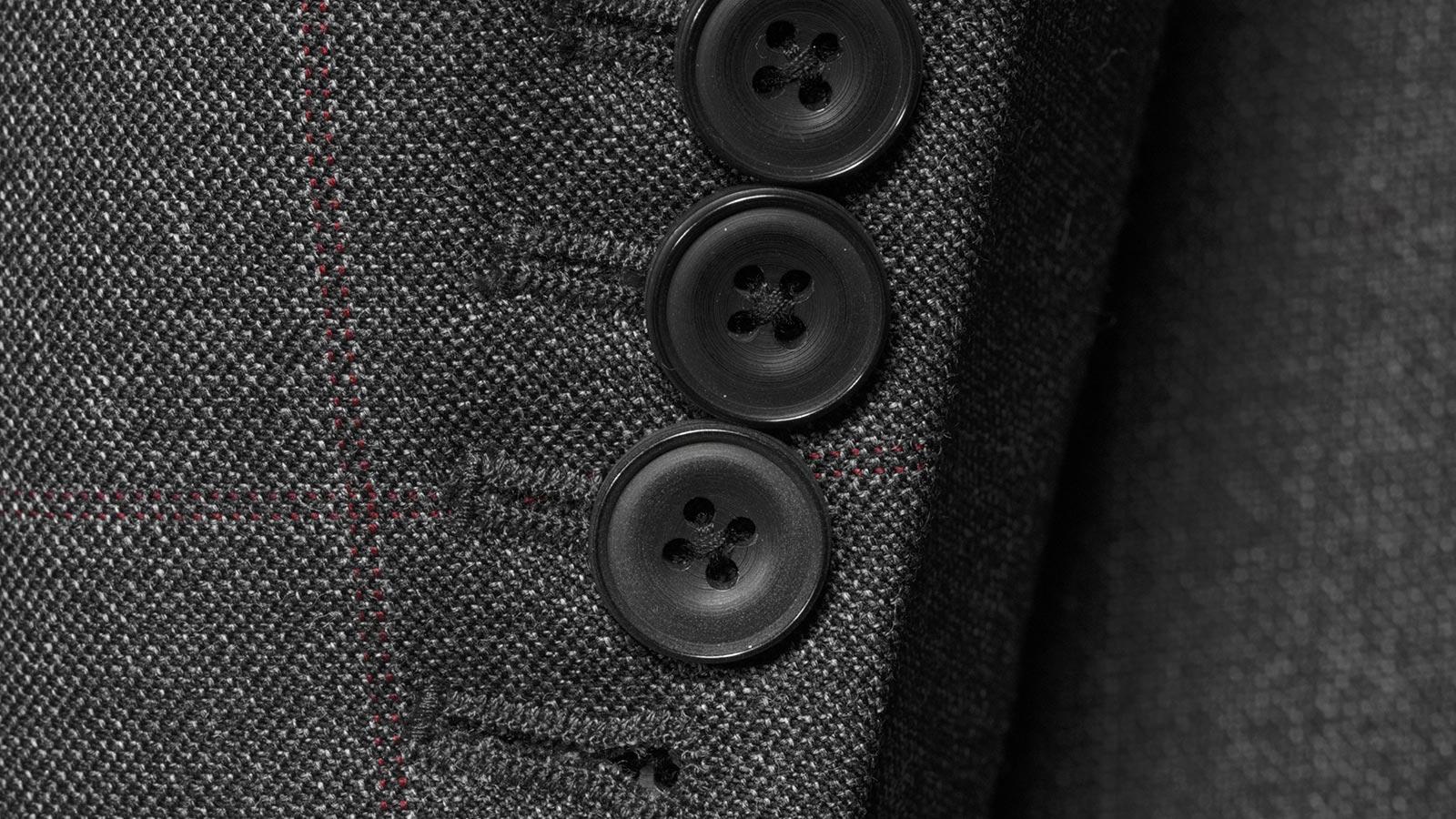 Traditionally Worsted Red Check Charcoal Melange Suit - slider image 2
