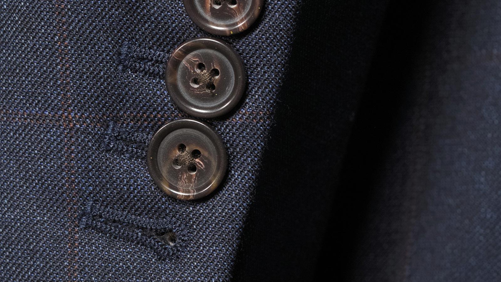 Traditionally Worsted Tangerine Check Navy Melange Suit - slider image 2