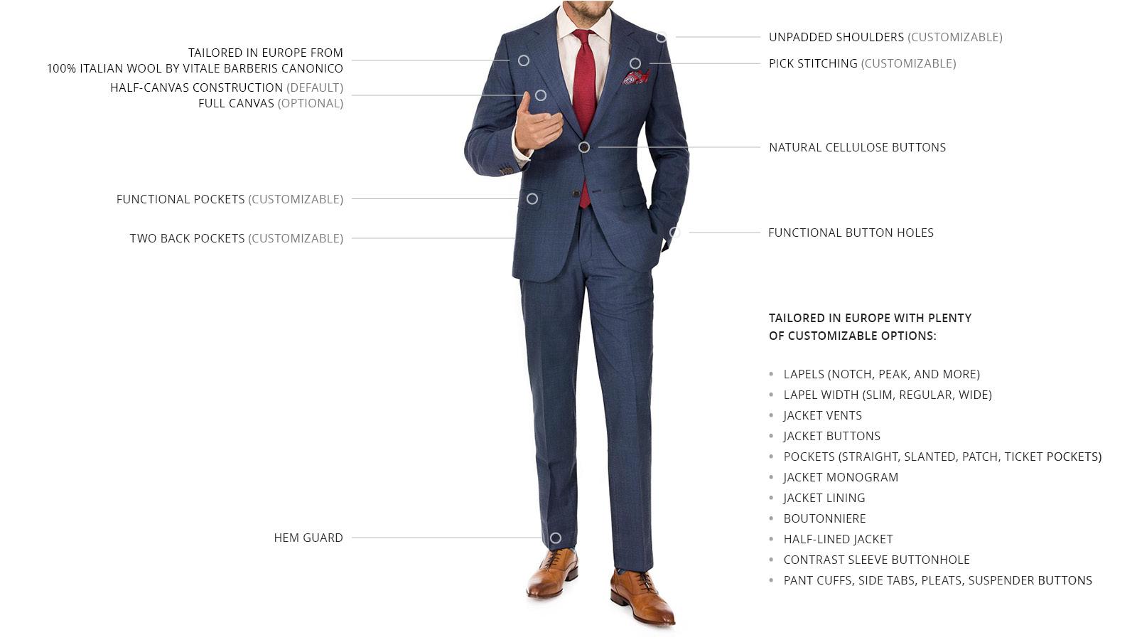 Denim Blue Plaid Suit - slider image 3
