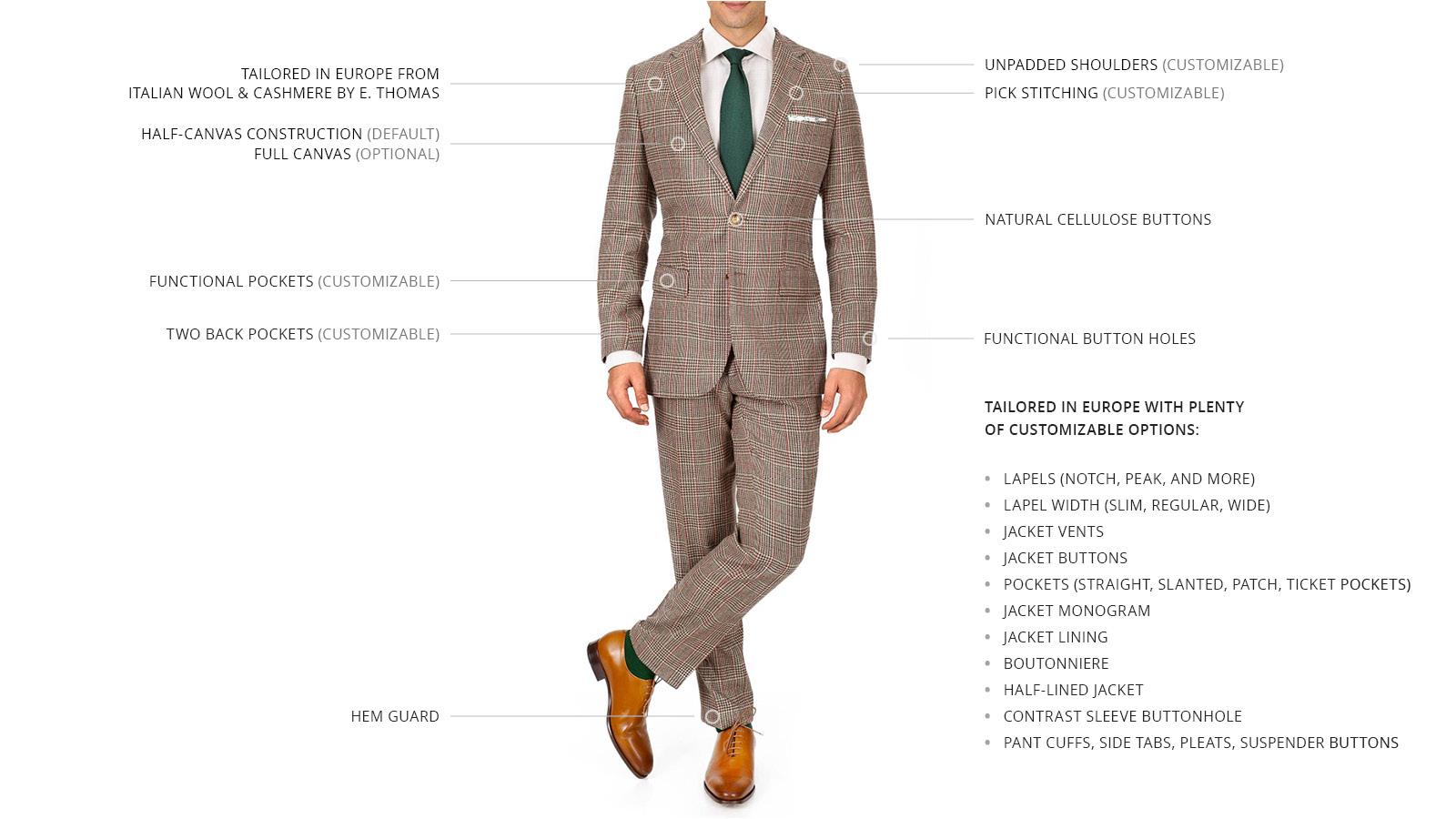 Light Brown Plaid Wool & Cashmere Suit - slider image 3