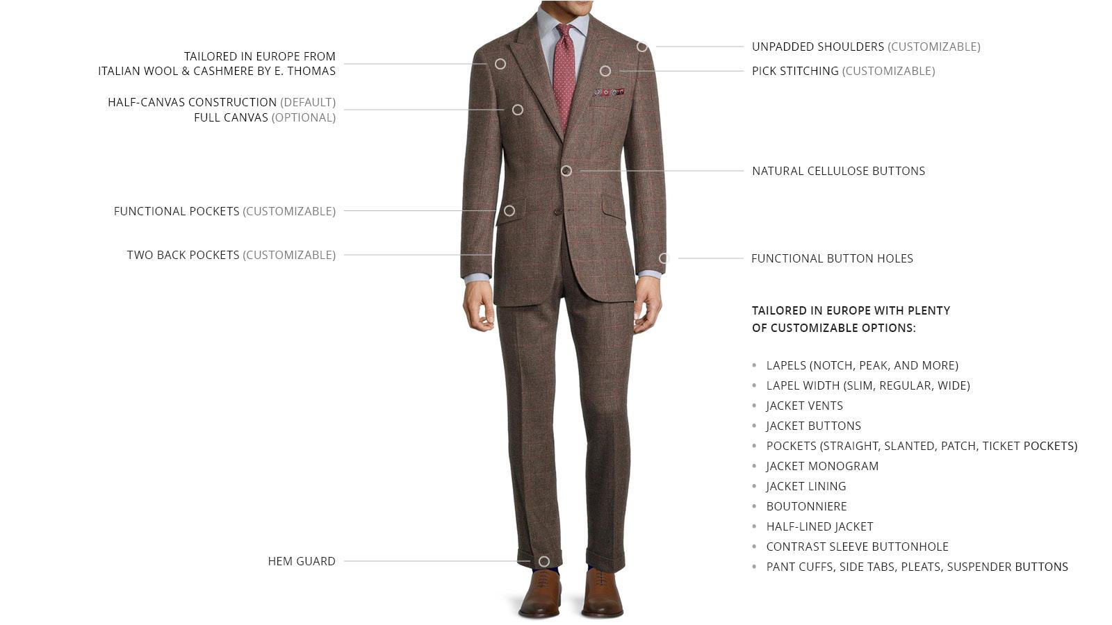 Brown Plaid with Red Overcheck Wool & Cashmere Suit - slider image 3