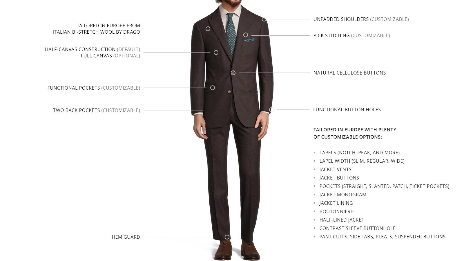 Dark Brown Natural Bi-Stretch Flannel Suit - slider image 3