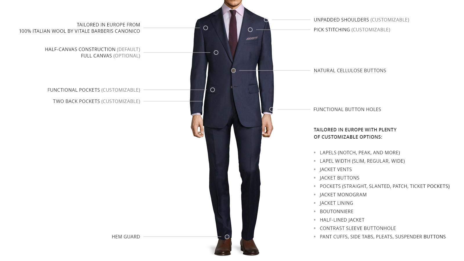 Navy Blue Pick & Pick Suit - slider image 3