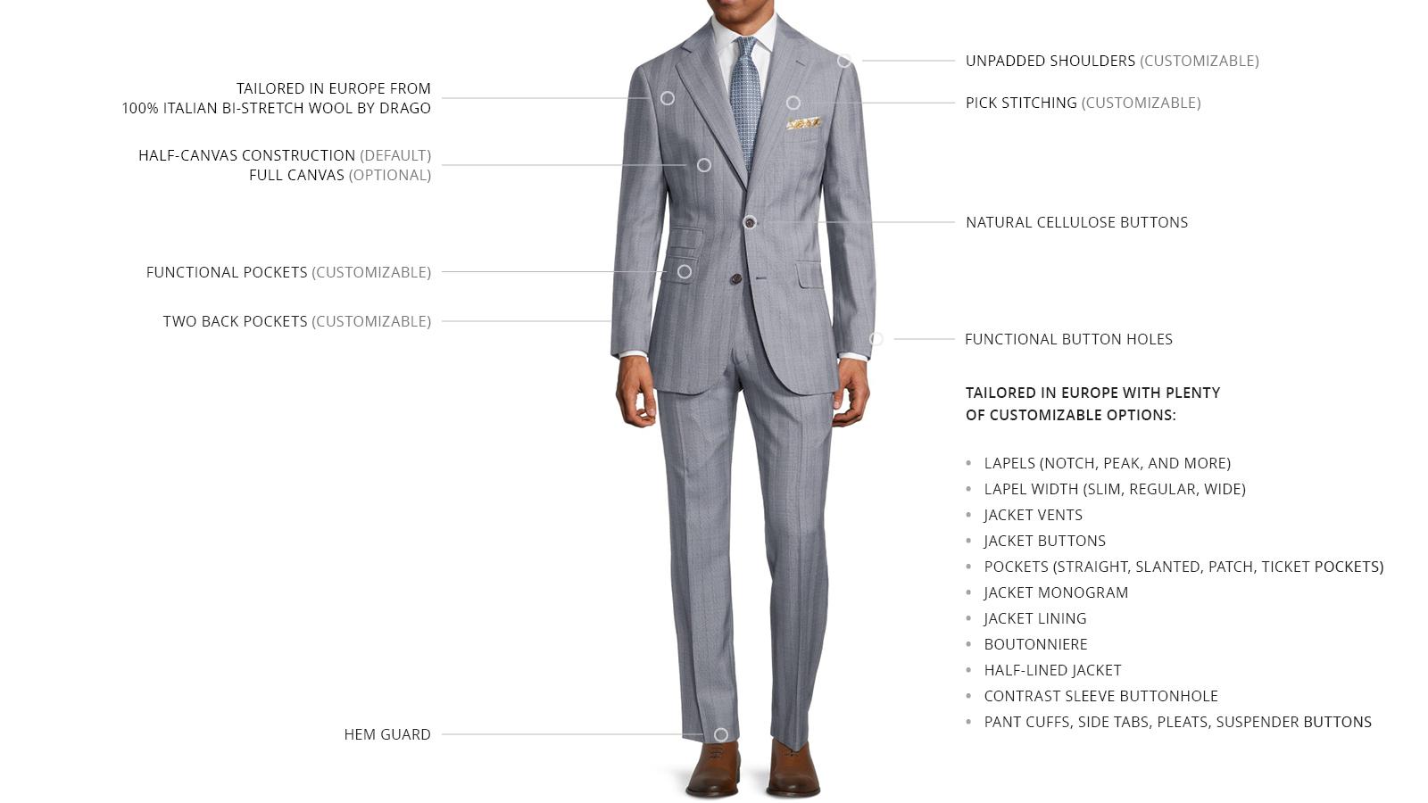Light Blue Grey Wide Stripe Natural Bi-Stretch Suit - slider image 3