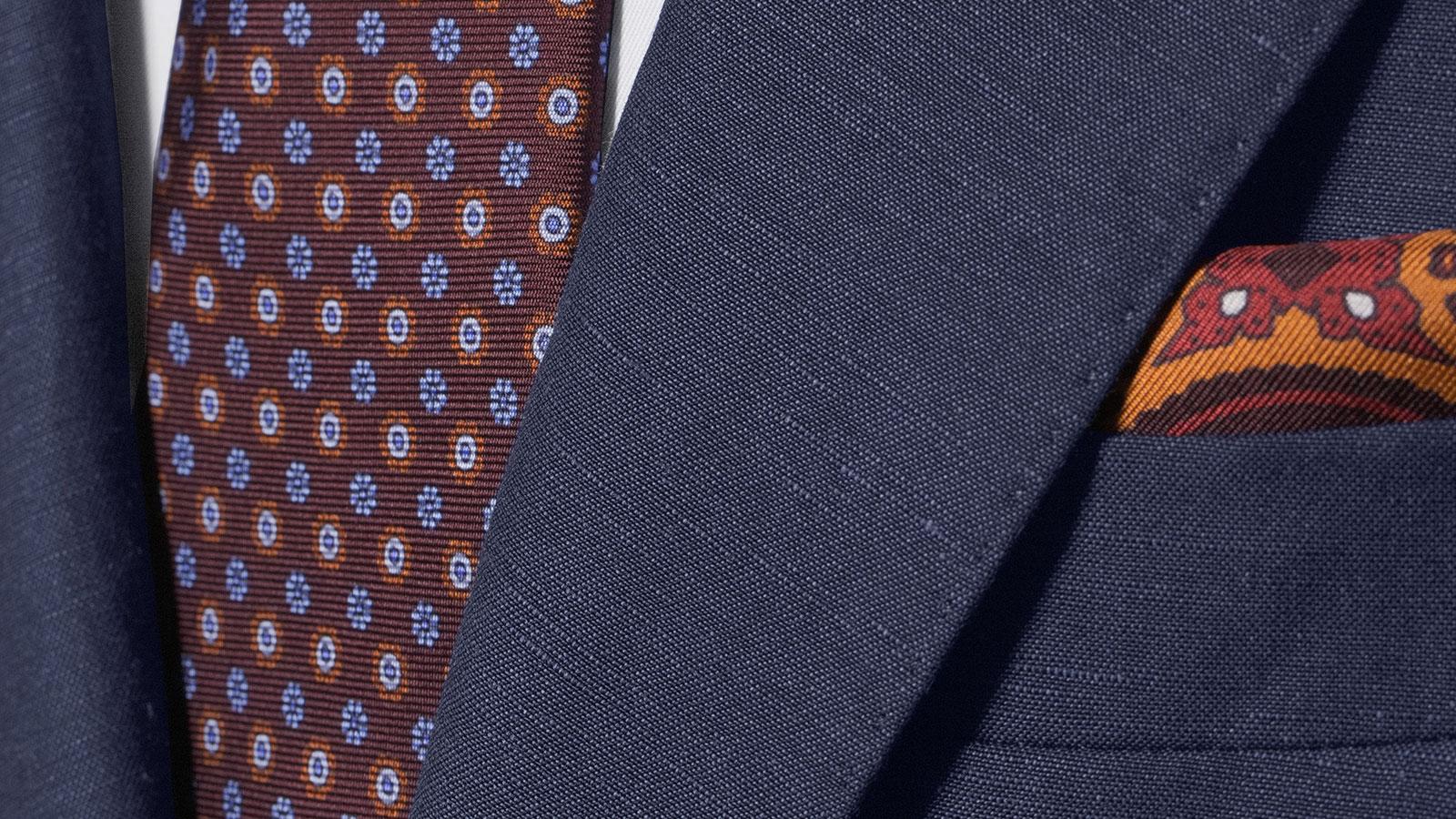 Navy Blue Wool & Linen Suit - slider image 1