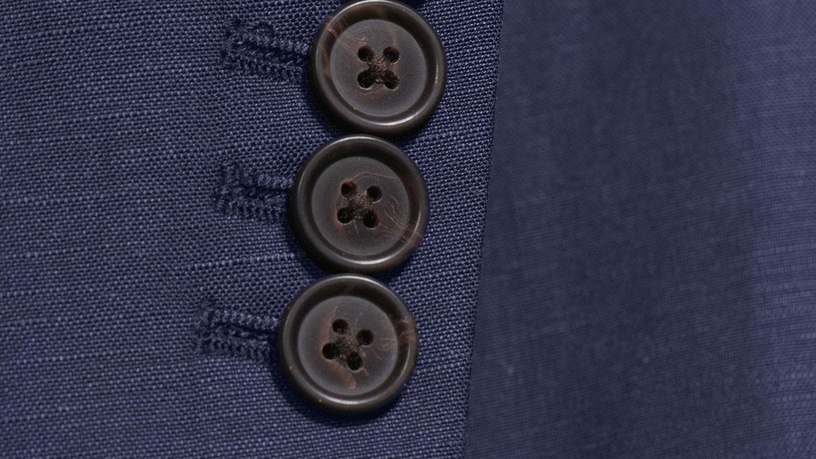 Navy Blue Wool & Linen Suit - slider image 2
