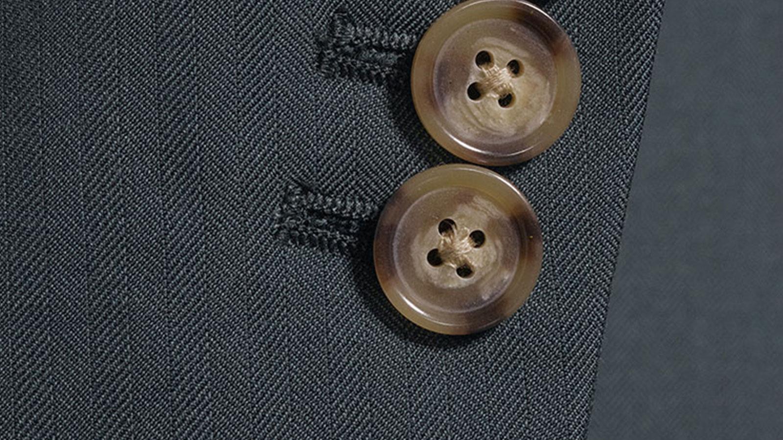 Green Fine Herringbone Wool Cotton & Silk Suit - slider image 2