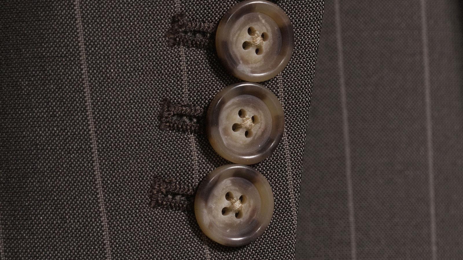 Natural Brown Wide Stripe Wool Silk & Mohair Suit - slider image 2