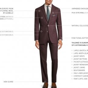 Deep Burgundy Flannel Suit - 5