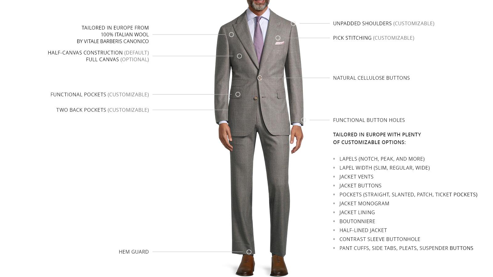 Warm Grey Plaid with Sky Blue Overcheck Saxony Suit - slider image 3