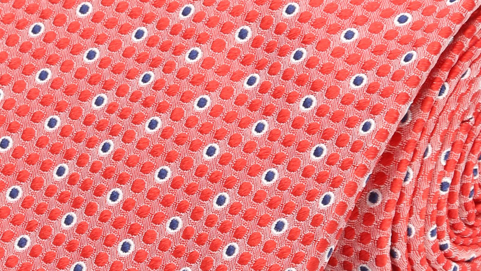 Geranium Red Patterned Silk Tie - slider image 2