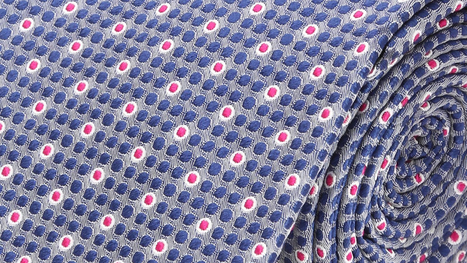 Midnight Blue Patterned Silk Tie - slider image 2