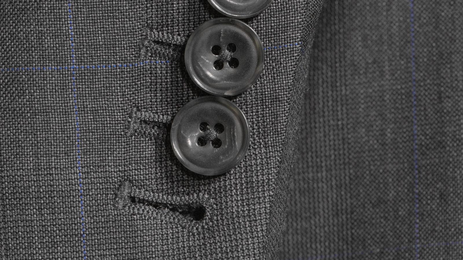 Charcoal Plaid with Blue Overcheck Suit - slider image 2