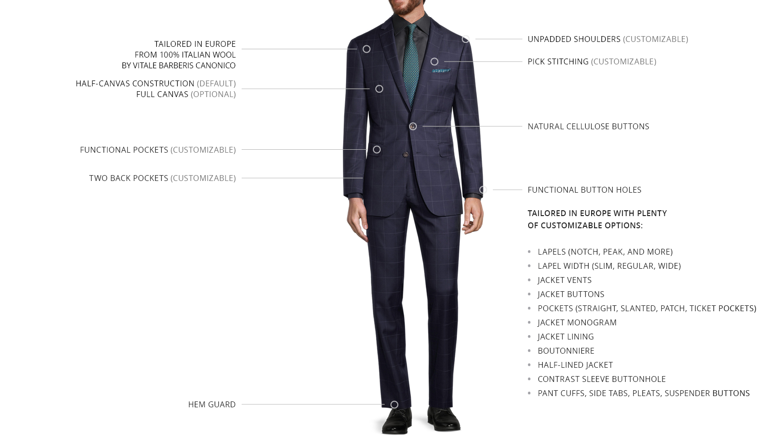 Navy Windowpane Suit - slider image 3