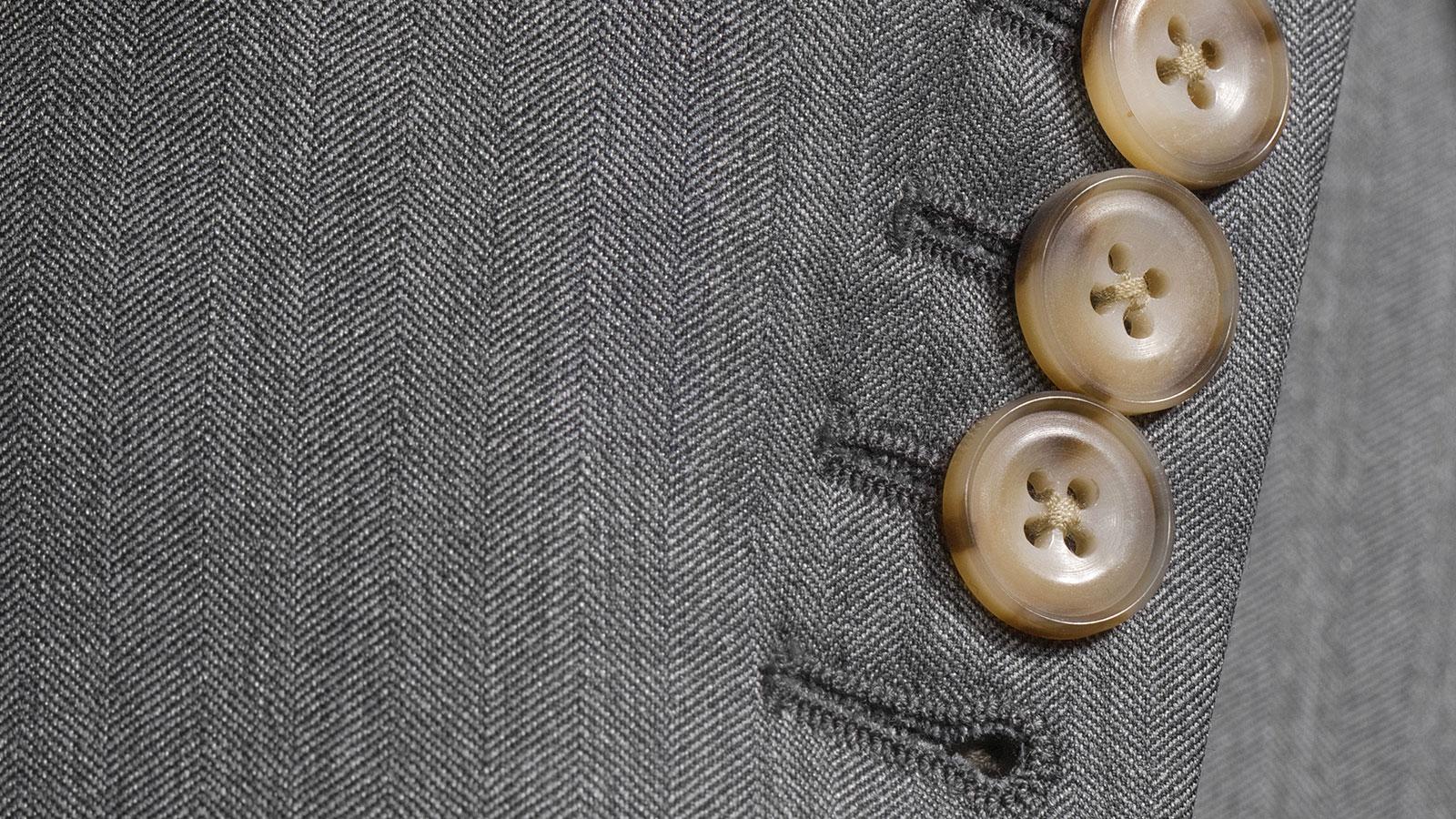Light Grey Herringbone Wool & Silk Suit - slider image 2