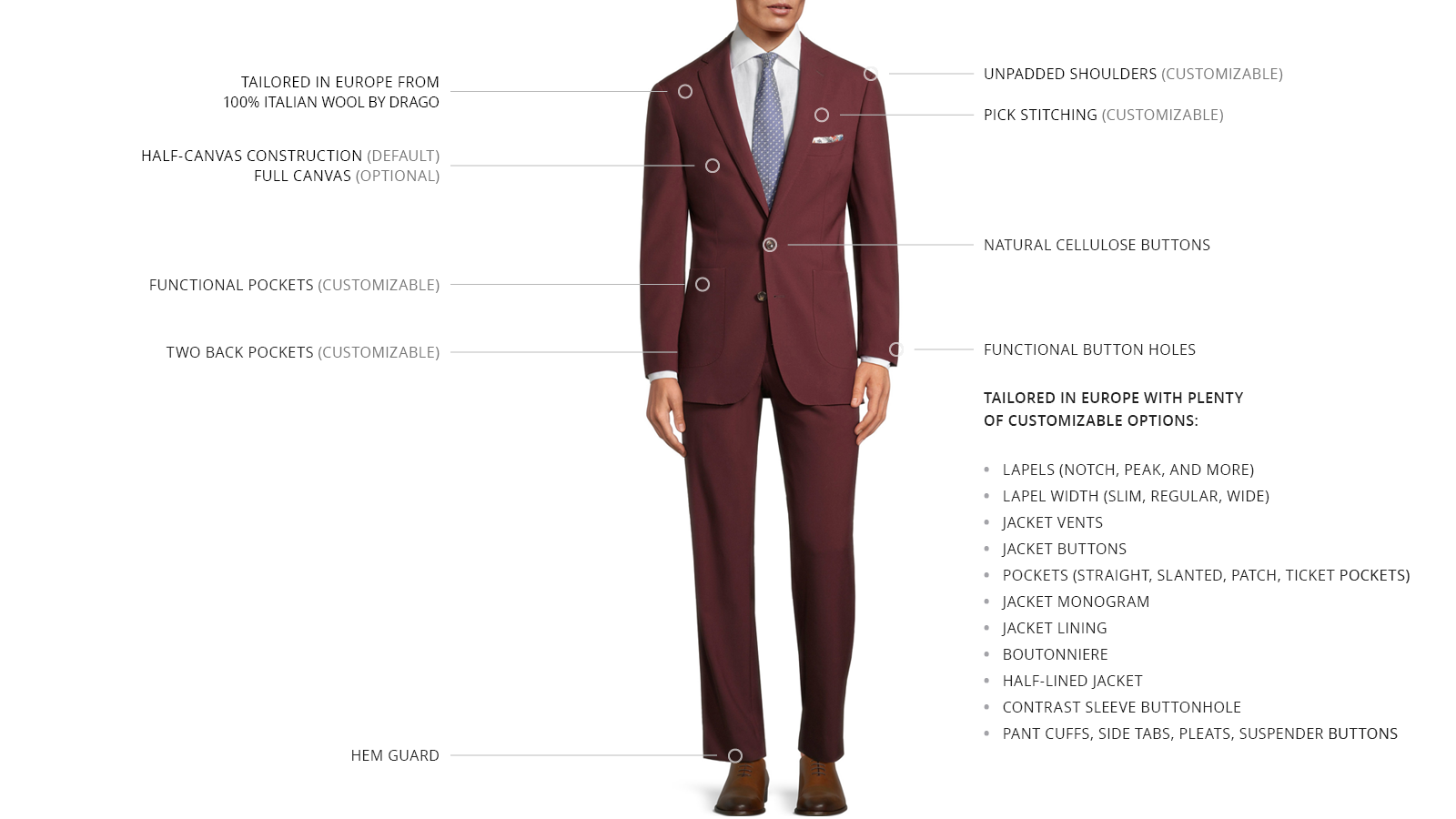 Wine Red Natural Bi-Stretch Suit - slider image 3