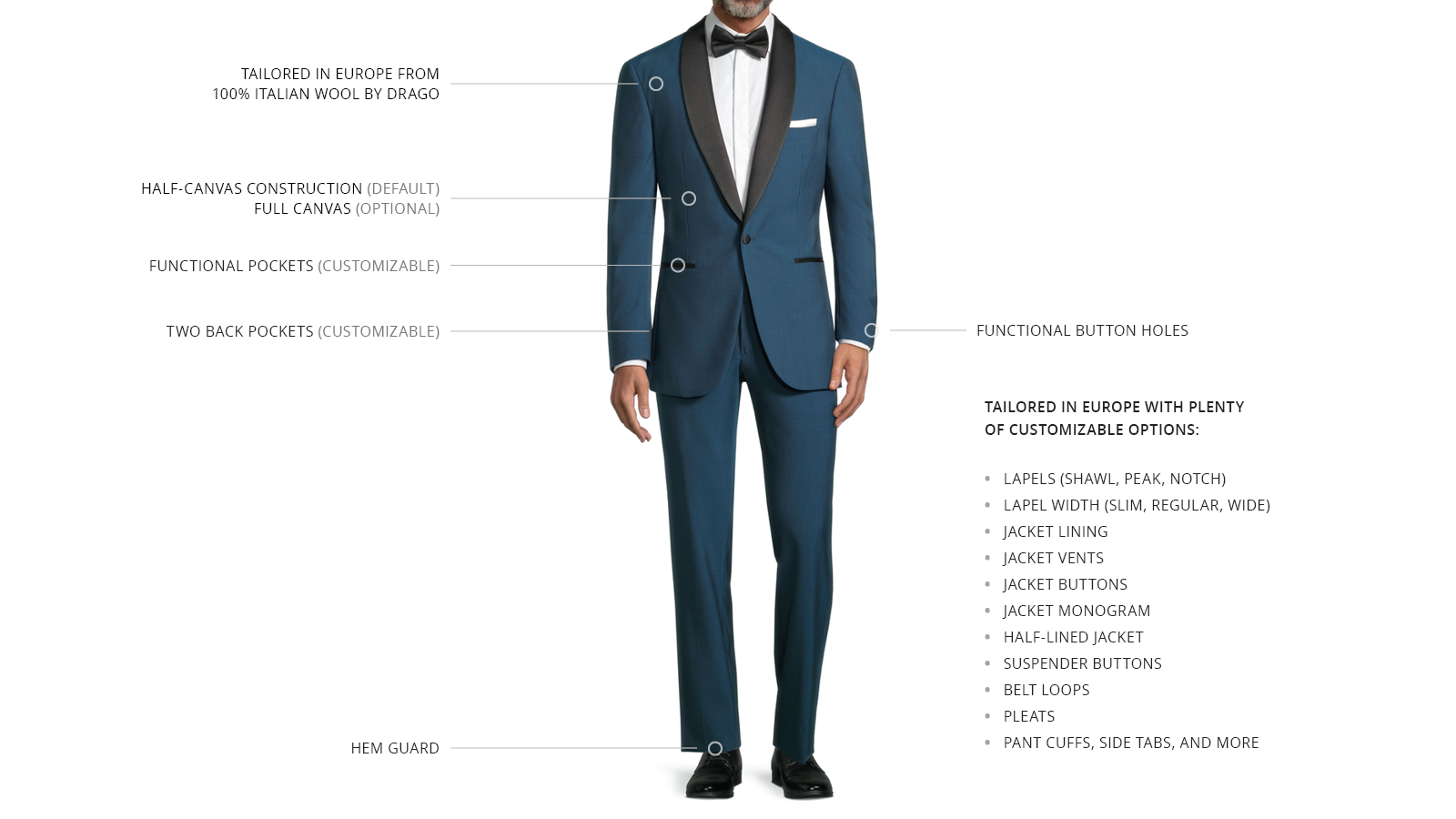True Blue Natural Bi-Stretch Tuxedo - slider image 3