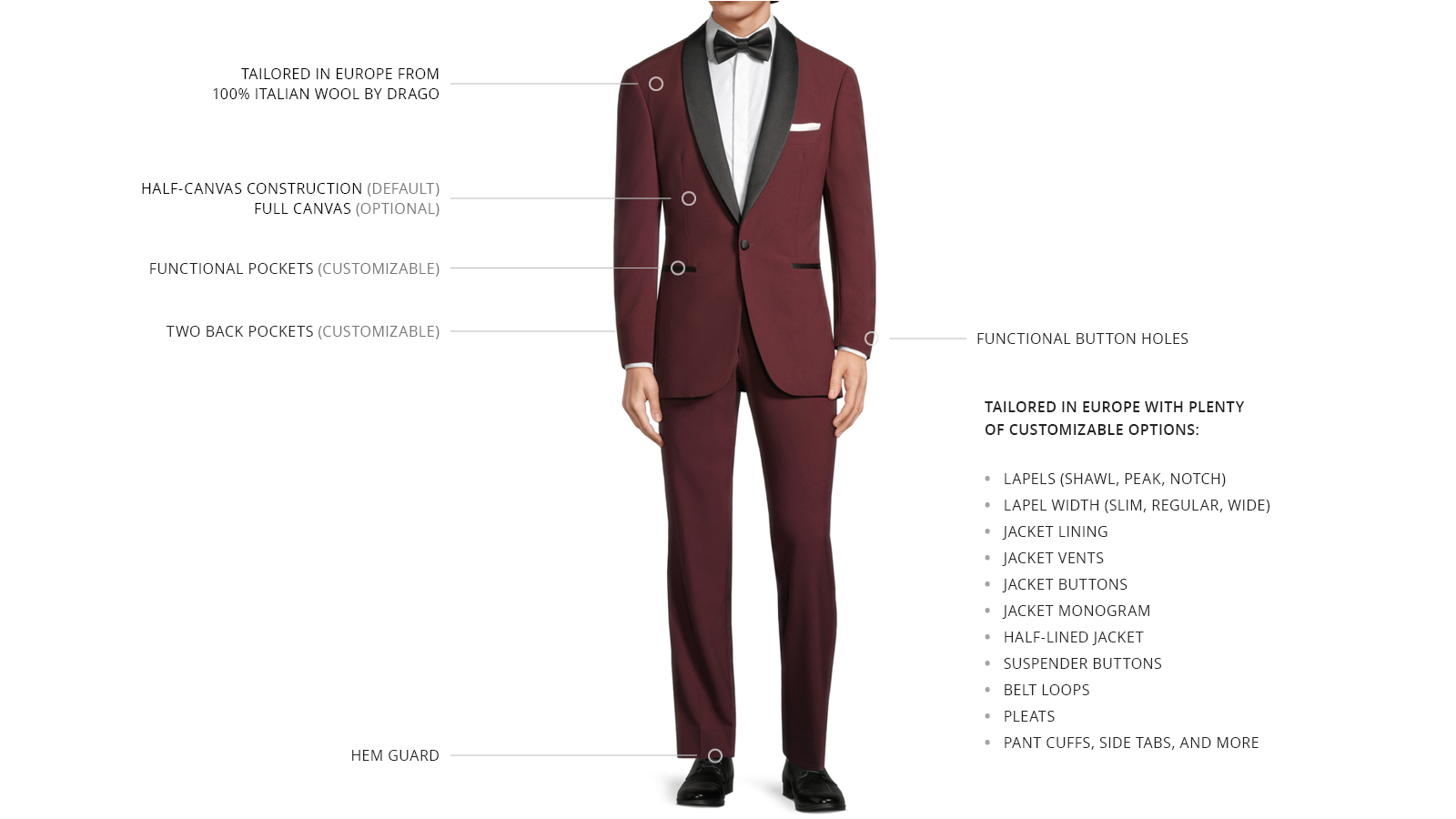 Wine Red Natural Bi-Stretch Tuxedo - slider image 3