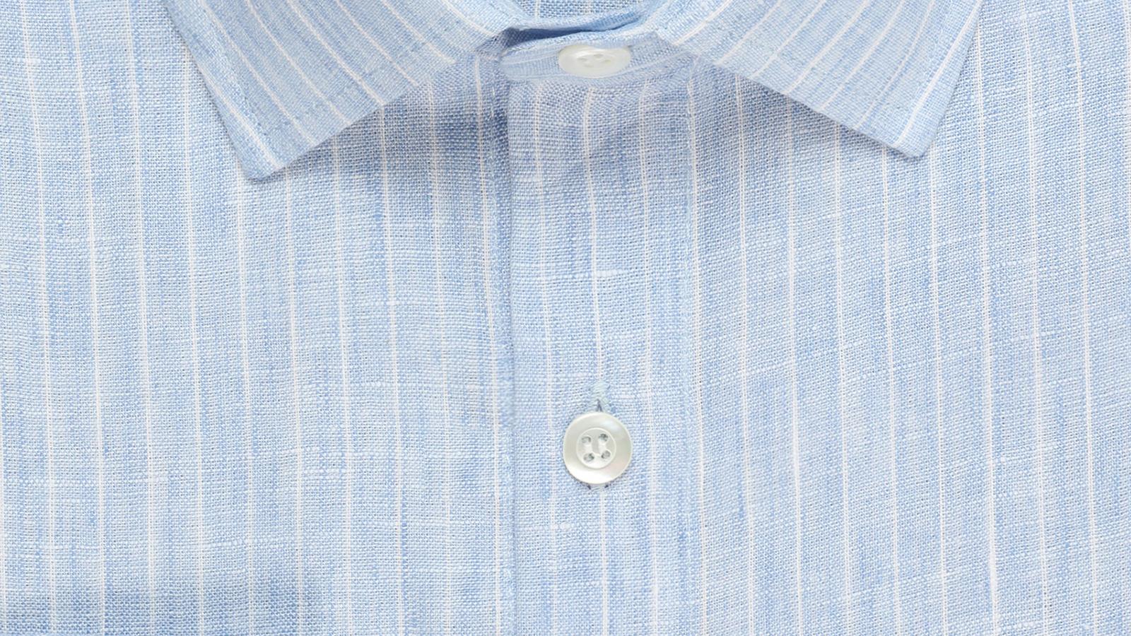 Light Blue Striped Linen Shirt - slider image 2