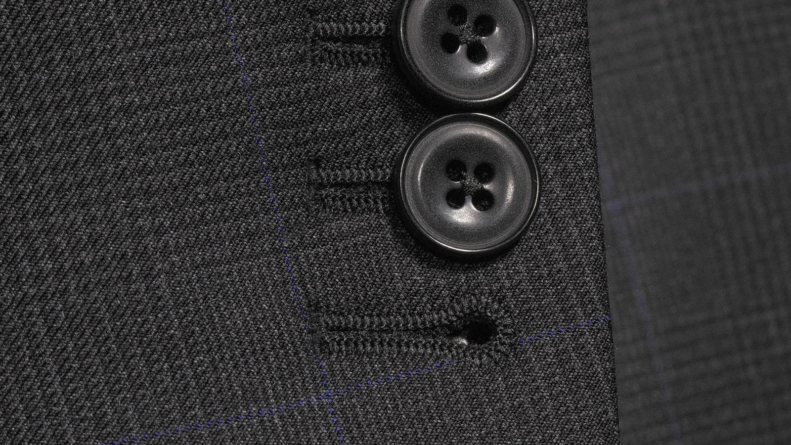 Dark Grey Plaid with Blue Overcheck Suit - slider image 2