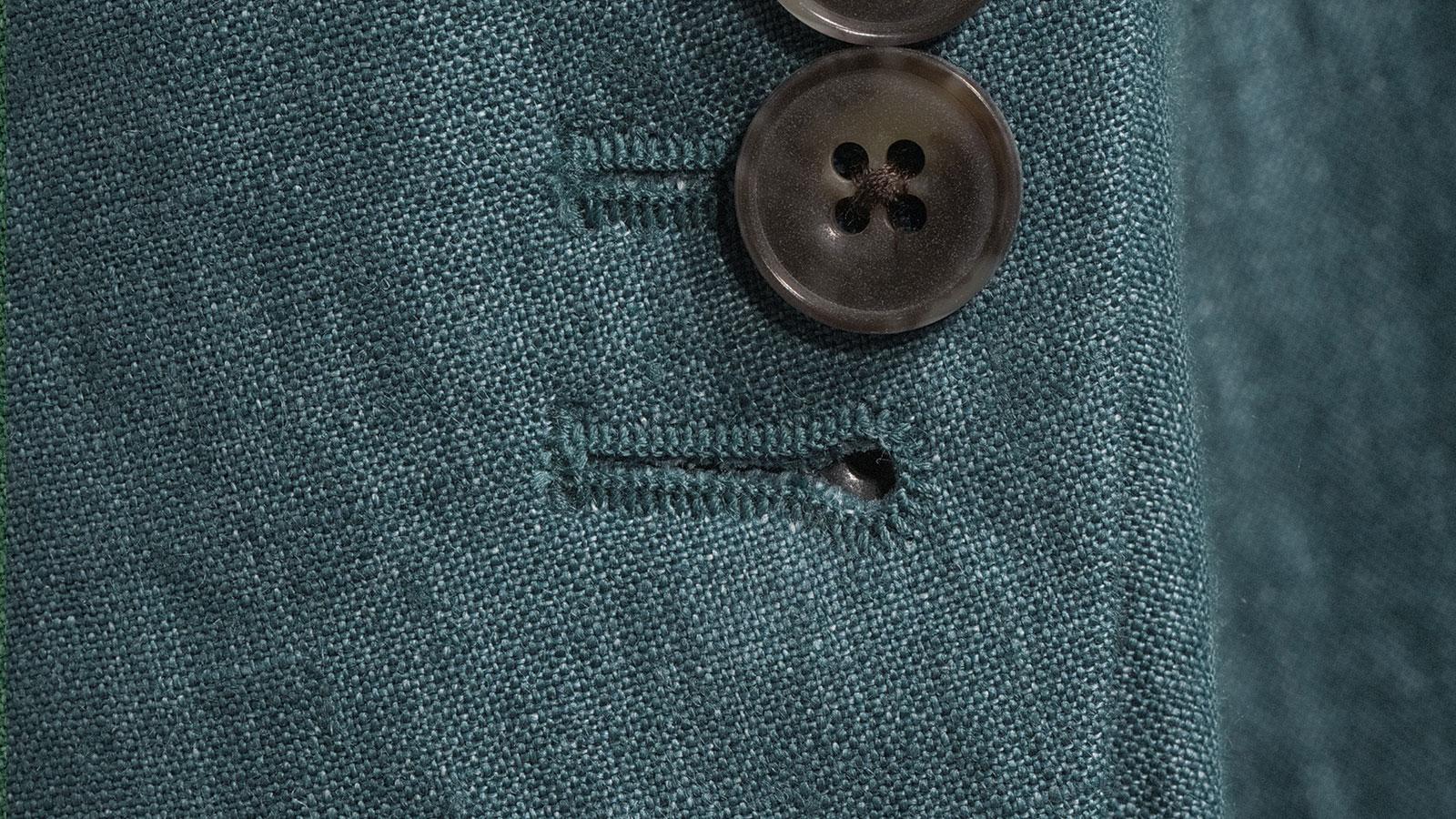 Teal Blue Linen Suit - slider image 2