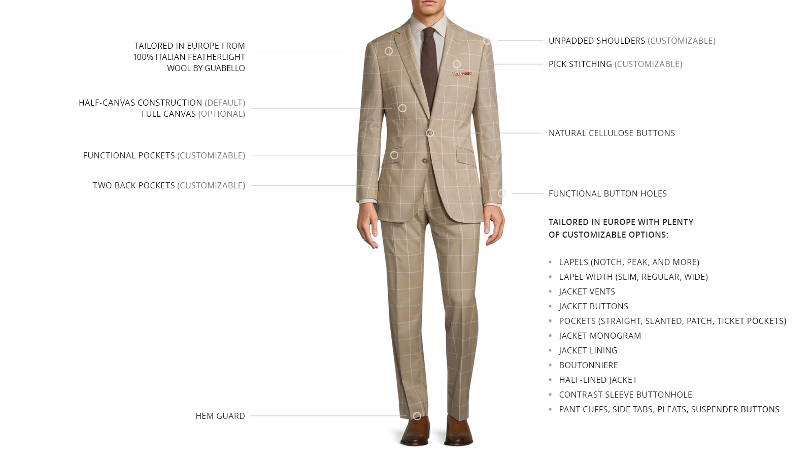 Light Beige Windowpane Suit - slider image 3