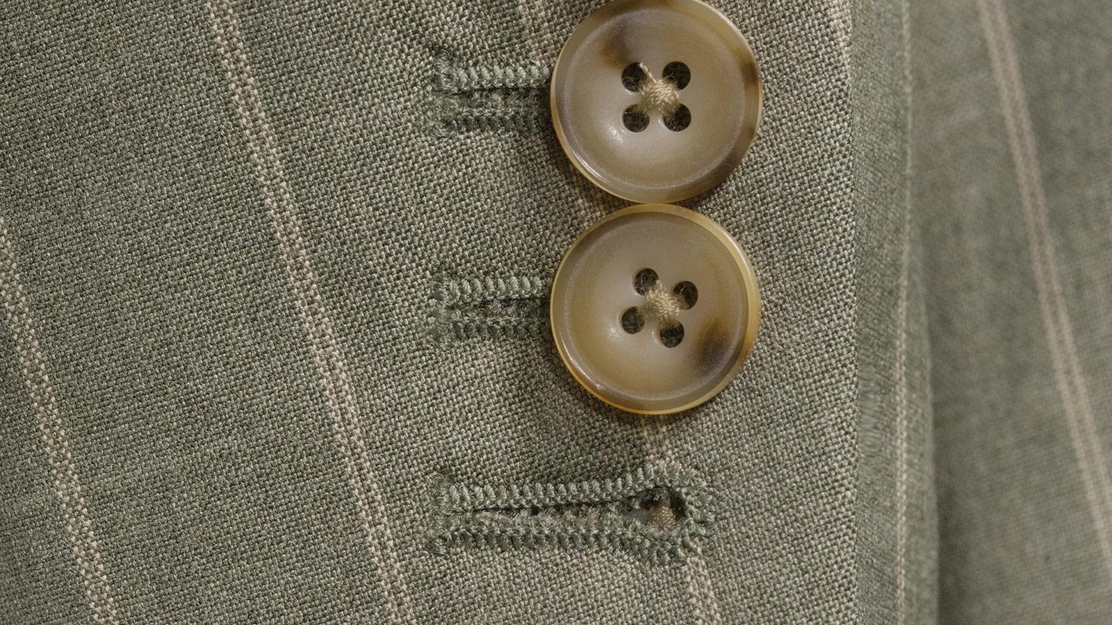 Sage Green Tropical Wide Stripe Suit - slider image 2