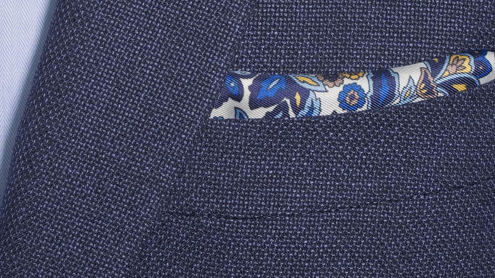 Navy Blue Hopsack Blazer - slider image 1
