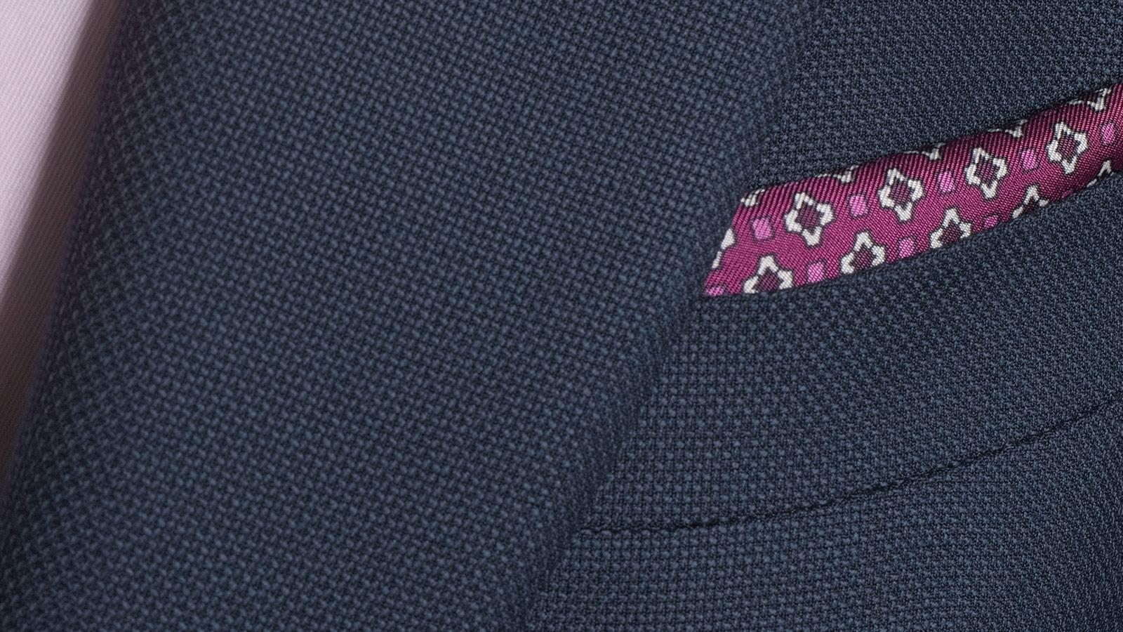 Teal Blue Hopsack Blazer - slider image 1