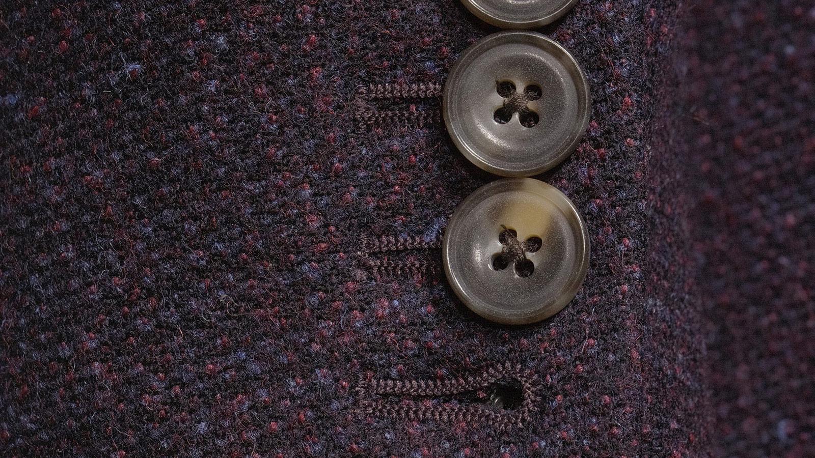 Indigo & Purple Tweed Wool & Silk Blazer - slider image 2