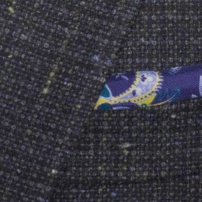 Navy & Yellow Tweed Wool & Silk Blazer - thumbnail image 1