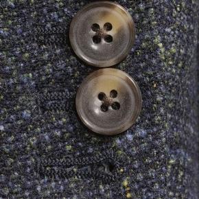 Navy & Yellow Tweed Wool & Silk Blazer - thumbnail image 2