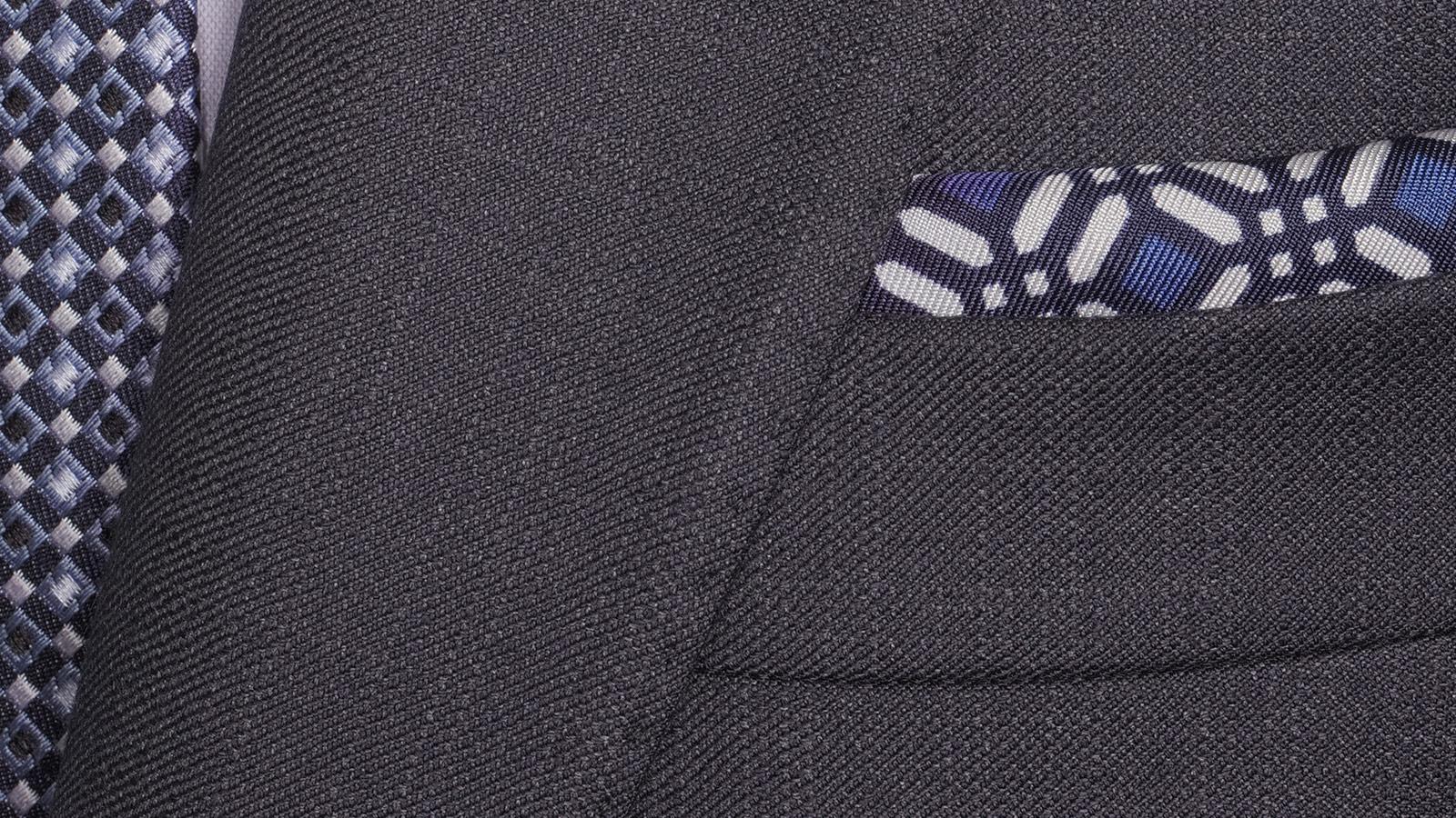 Steel Grey Wool Silk & Cashmere Sharkskin Suit - slider image 1