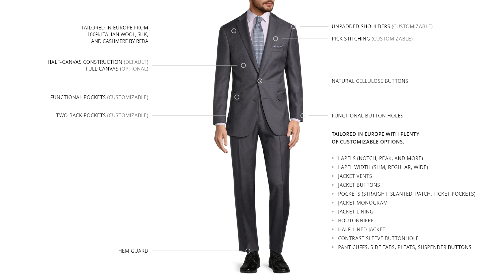 Steel Grey Wool Silk & Cashmere Sharkskin Suit - slider image 3
