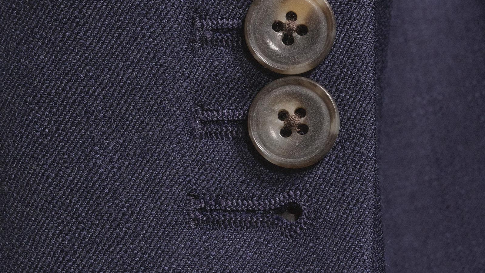 Navy Wool Silk & Cashmere Sharkskin Suit - slider image 2