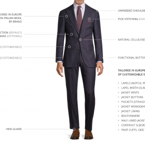 Indigo Blue Herringbone Suit - thumbnail image 3