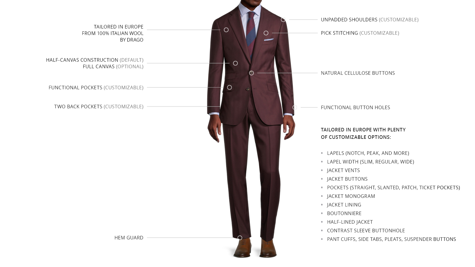 Burgundy Herringbone Suit - slider image 3