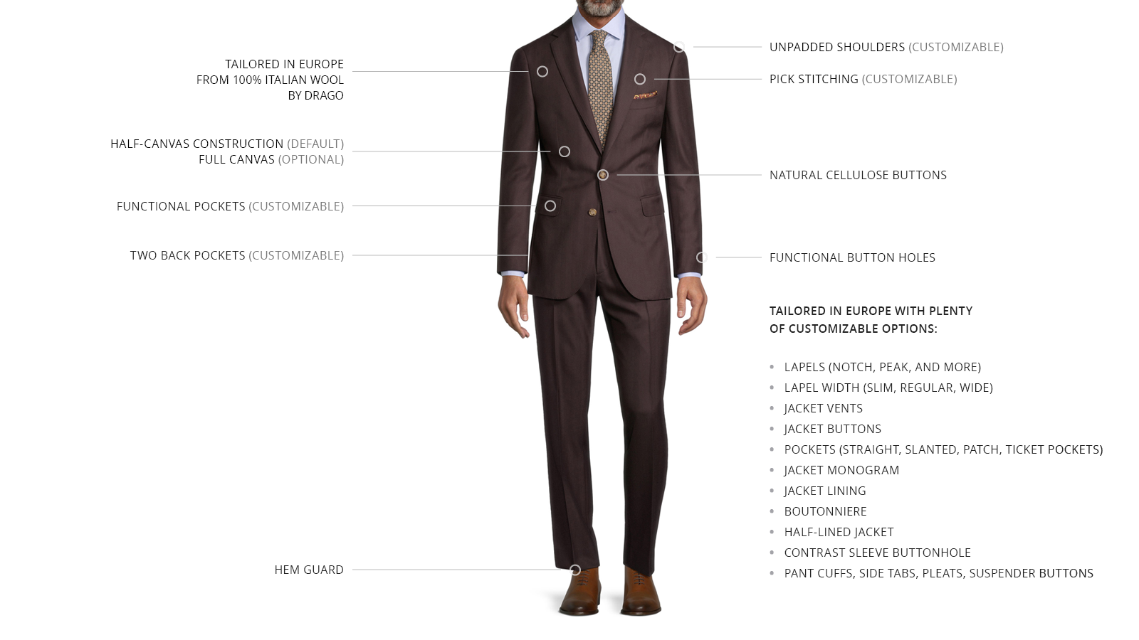 Brown Herringbone Suit - slider image 3