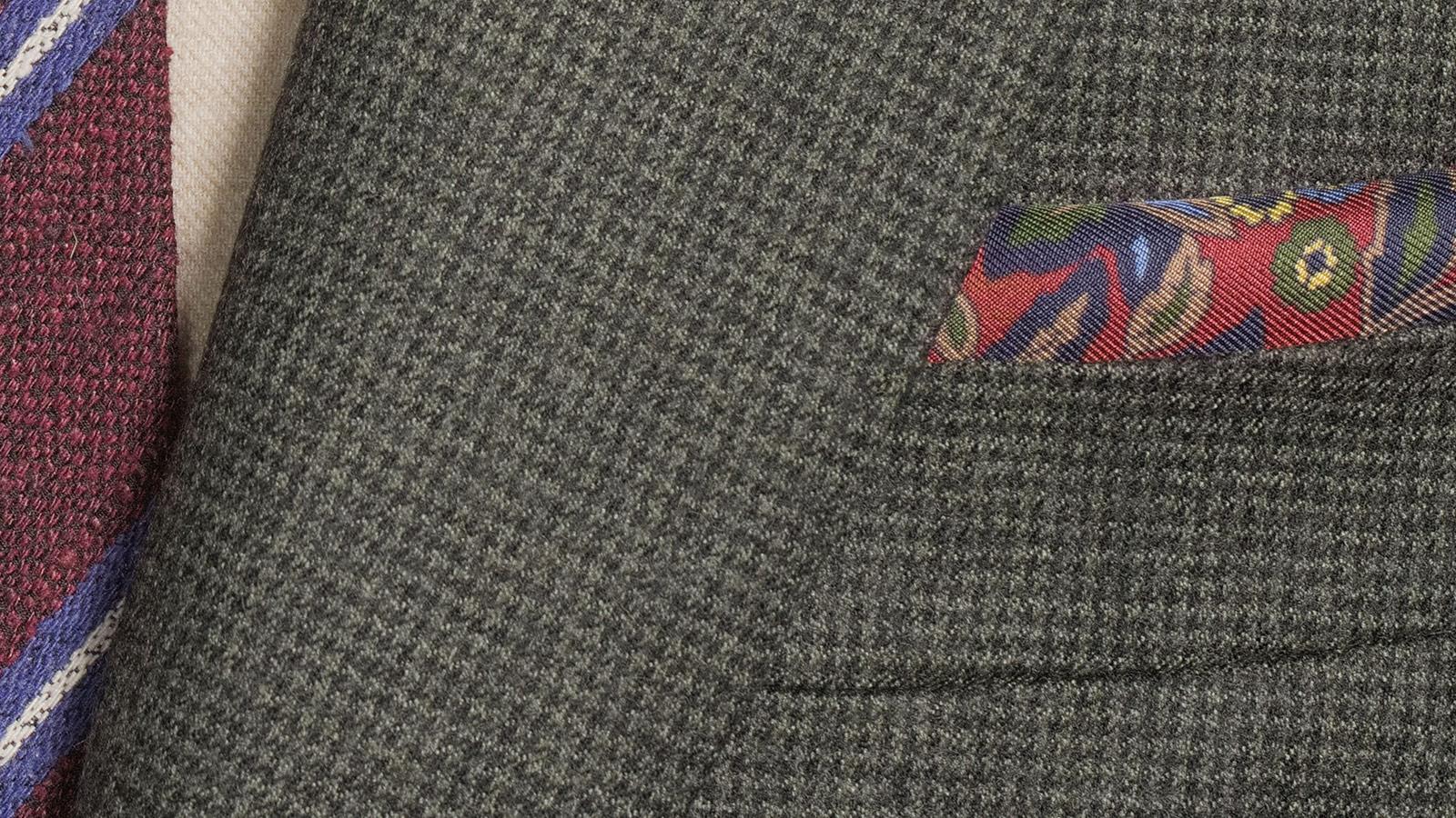 Green Houndstooth Flannel Suit - slider image 1