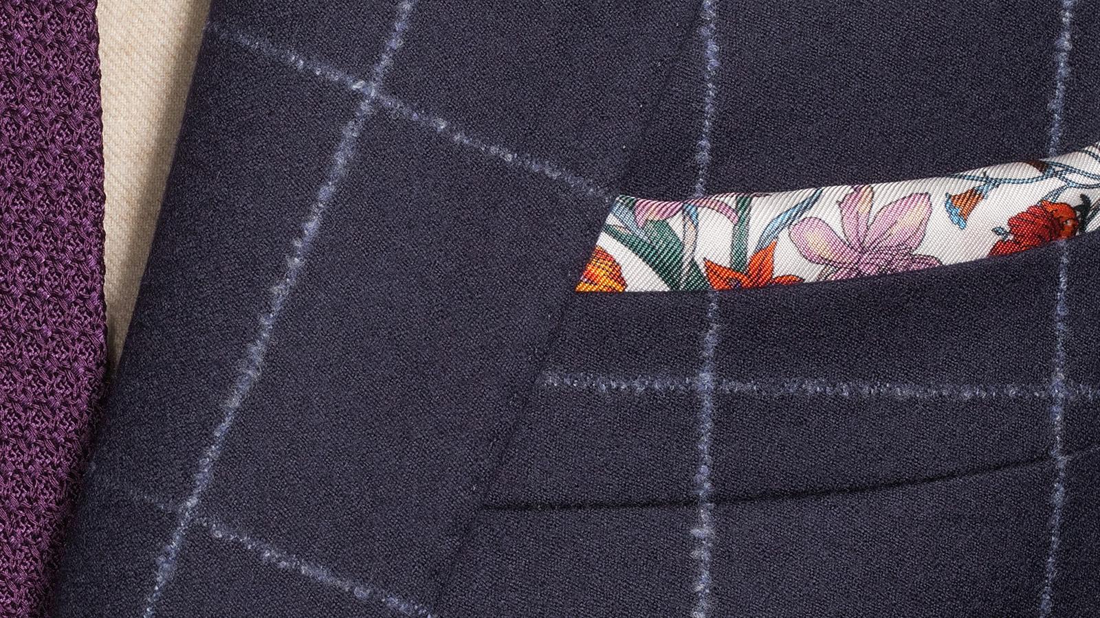 Dark Navy Windowpane Flannel Suit - slider image 1