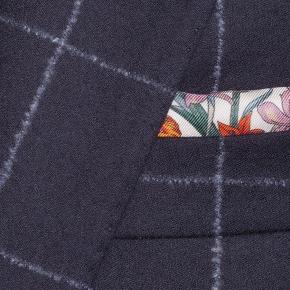 Dark Navy Windowpane Flannel Suit - thumbnail image 1