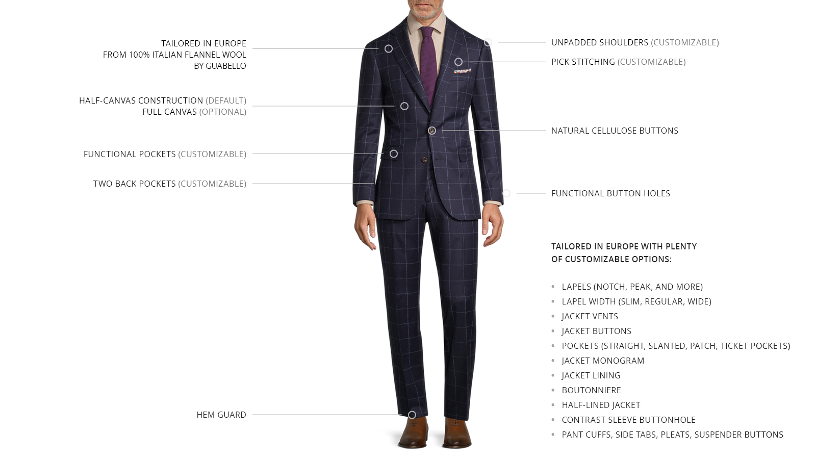 Dark Navy Windowpane Flannel Suit - slider image 3