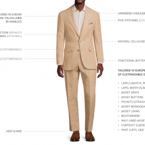 Sand Beige Linen Suit - thumbnail image 3