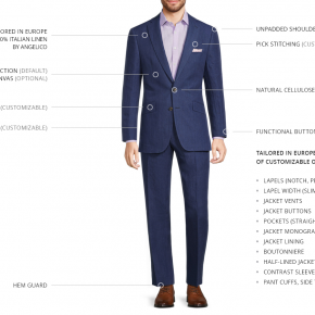 Navy Linen Suit - thumbnail image 3